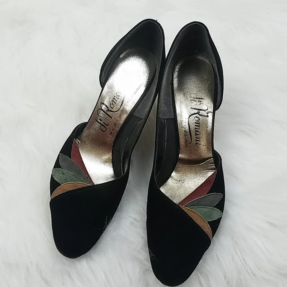 Autumn leaves suede kitten heels - Picture 2 of 8